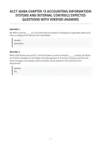 Acct 4240A Chapter 13 Accounting Information&NewLine;Systems And Internal Controls Expected&NewLine;Questions With Verified Answers