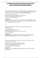 Canadian Commodity Supervisors Course &lpar;CCSE&rpar; Latest Practice Exam &lpar;Updated Edition&rpar;&NewLine;