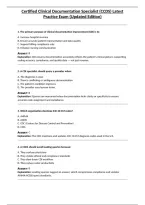 Certified Clinical Documentation Specialist &lpar;CCDS&rpar; Latest Practice Exam &lpar;Updated Edition&rpar;&NewLine;