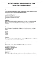 Structural Masonry Special Inspector 84 Latest Practice Exam &lpar;Updated Edition&rpar;&NewLine;