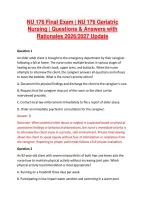 NU 176 Final Exam &vert; NU 176 Geriatric &NewLine;Nursing &vert; Questions & Answers with &NewLine;Rationales 2026&sol;2027 Update 