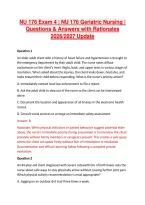NU 176 Exam 4 &vert; NU 176 Geriatric Nursing &vert; &NewLine;Questions & Answers with Rationales &NewLine;2026&sol;2027 Update