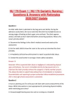 NU 176 Exam 1 &vert; NU 176 Geriatric Nursing &vert; &NewLine;Questions & Answers with Rationales &NewLine;2026&sol;2027 Update 