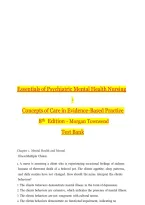 Essentials of Psychiatric Mental Health Nursing 8th Edition Concepts of Care in Evidence- Based Practice 8th Edition Morgan Townsend Test Bank