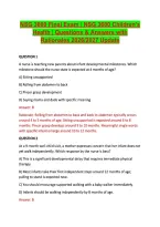 NSG 3600 Final Exam &vert; NSG 3600 Children&rsquo;s &NewLine;Health &vert; Questions & Answers with &NewLine;Rationales 2026&sol;2027 Update
