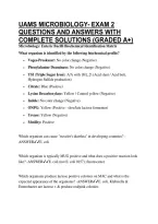 Uams Microbiology- Exam 2 Questions And Answers With Complete Solutions &lpar;Graded A&plus;&rpar;