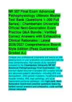 NR 507 Final Exam Advanced Pathophysiology Master Test Bank&colon; Questions 1-200 Full Series