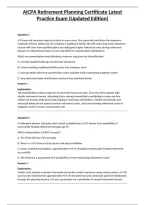 AICPA Retirement Planning Certificate Latest Practice Exam &lpar;Updated Edition&rpar;&NewLine;