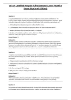 CFSSA Certified Hospice Administrator Latest Practice Exam &lpar;Updated Edition&rpar;&NewLine;