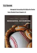 TEST BANK FOR Managerial Accounting 4th Edition by Charles E&period; Davis&comma; Elizabeth Davis ISBN&colon;9781119577669 COMPLETE GUIDE ALL CHAPTERS COVERED 100&percnt; VERIFIED A&plus; GRADE ASSURED&excl;&excl;&excl;&excl;&excl;
