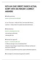 Hlth 644 Quiz Obesity Basics Actual&NewLine;Script With 100 Percent Correct&NewLine;Answers