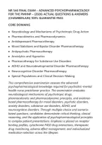 Nr 546 Final Exam &ndash; Advanced Psychopharmacology&NewLine;For The Pmhnp &ndash; &lpar;2026&rpar; Actual Questions & Answers&NewLine;&lpar;Chamberlain&rpar; 100&percnt; Guarantee Pass
