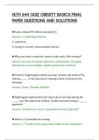 Hlth 644 Quiz Obesity Basics Final&NewLine;Paper Questions And Solutions