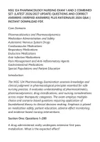 Nsg 124 Pharmacology Nursing Exam 1 And 2 Combined&NewLine;Set&colon; &lpar;Latest 2026&sol;2027 Update&rpar; Questions And Correct&NewLine;Answers &lpar;Verified Answers&rpar; Plus Rationales 2026 Q&A &vert;&NewLine;Instant Download Pdf&period;