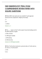 Hmx Immunology Final Exam&NewLine;Comprehensive Review Paper With&NewLine;Solved Questions