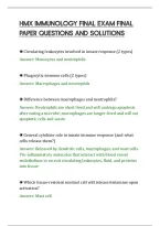 Hmx Immunology Final Exam Final&NewLine;Paper Questions And Solutions