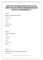 Abret Eeg Technician Board Exam &vert;Actual Questions And Verified Answers&vert;Brand New 2026-2027 Update&vert;Graded A&plus;
