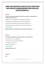 Abret Eeg Registry Exam &vert;Actual Questions And Verified Answers&vert;Brand New 2026-2027 Update&vert;Graded A&plus;