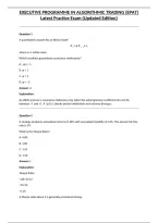 EXECUTIVE PROGRAMME IN ALGORITHMIC TRADING &lpar;EPAT&rpar; Latest Practice Exam &lpar;Updated Edition&rpar;&NewLine;