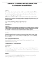 California &lpar;CA&rpar; Cemetery Manager License Latest Practice Exam &lpar;Updated Edition&rpar;&NewLine;