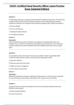 C&rpar;CSO- Certified Cloud Security Officer Latest Practice Exam &lpar;Updated Edition&rpar;&NewLine;