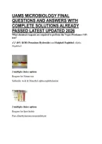Uams Microbiology Final Questions And Answers With Complete Solutions Already Passed Latest Updated 2026