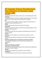 AP Computer Science Principles Exam Prep Questions and Answers Latest Version 2026&period;