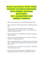 Mendix Intermediate Study Guide &NewLine;2026&sol;2027 Accurate Questions &NewLine;With Correct Detailed &NewLine;Solutions &vert;&vert; &NewLine;100&percnt; Guaranteed Pass &NewLine;<Newest Version> 