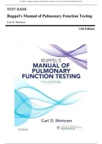 Test Bank - Ruppel's Manual of Pulmonary Function Testing 11th Edition &lpar;Mottram&comma; 2018&rpar; Chapter 1-13&vert; All Chapters with Answers and Rationales