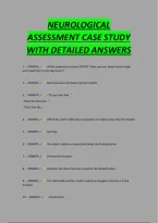 Neurological &NewLine;Assessment Case Study &NewLine;With Detailed Answers 