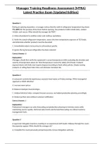 Manager Training Readiness Assessment &lpar;MTRA&rpar; Latest Practice Exam &lpar;Updated Edition&rpar;&NewLine;