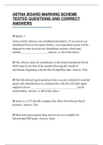 Aetna Board Marking Scheme&NewLine;Tested Questions And Correct&NewLine;Answers