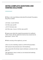 Aetna Complete Questions And&NewLine;Verified Solutions