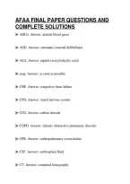 Afaa Final Paper Questions And&NewLine;Complete Solutions