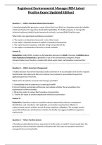 Registered Environmental Manager REM Latest Practice Exam &lpar;Updated Edition&rpar;&NewLine;Practice for the Registered Environmental Manager &lpar;REM&rpar; exam with questions on environmental regulations&comma; compliance&comma; site assessment&comma; remediation&comma; waste management&comma; and risk&period; De