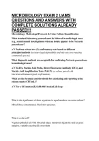 Microbiology Exam 2 Uams Questions And Answers With Complete Solutions Already Passed&excl;&excl;&excl;