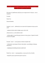 MedCa Phlebotomy Certification Exam Review MEDCA exam study guide Phlebotomy Test Complete Updated Spring 2223 Complete Questions and Verified Answers