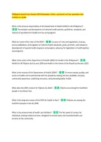 Philippine Health Care System DOH Mandates&comma; Vision&comma; and Levels of Care questions and &NewLine;solution A&plus; grade