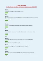 CIS105 Final Exam&NewLine;Verified Exam Questions and Answers Latest update 2026&sol;2027