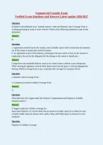 Commercial Casualty Exam&NewLine;Verified Exam Questions and Answers Latest update 2026&sol;2027