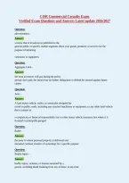 CISR Commercial Casualty Exam&NewLine;Verified Exam Questions and Answers Latest update 2026&sol;2027