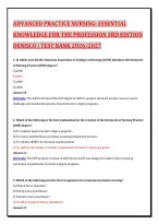 Advanced Practice Nursing&colon; Essential Knowledge For The Profession 3Rd Edition Denisco &vert; Test Bank 2026&sol;2027