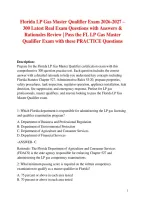 Florida LP Gas Master Qualifier Exam 2026-2027 &ndash; 300 Latest Real Exam Questions with Answers & Rationales Review &vert; Pass the FL LP Gas Master Qualifier Exam with these PRACTICE Questions