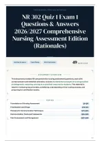 NR 302 Quiz 1 Exam 1 Questions & Answers 2026&sol;2027 Comprehensive Nursing Assessment Edition &lpar;Rationales&rpar;
