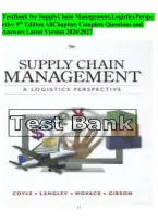 Supply Chain Management&colon; A Logistics Perspective 9th Ed Test Bank 2026&sol;2027