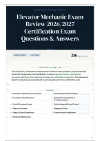 Elevator Mechanic Exam Review 2026&sol;2027 Certification Exam Questions & Answers