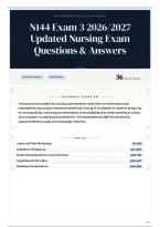 N144 Exam 3 2026&sol;2027 Updated Nursing Exam Questions & Answers