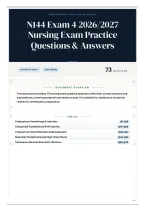 N144 Exam 4 2026&sol;2027 Nursing Exam Practice Questions & Answers