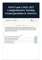 N144 Exam 1 2026&sol;2027 Comprehensive Nursing Exam Questions & Answers