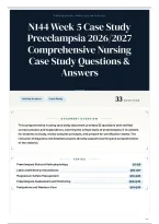 N144 Week 5 Case Study Preeclampsia 2026&sol;2027 Comprehensive Nursing Case Study Questions & Answers